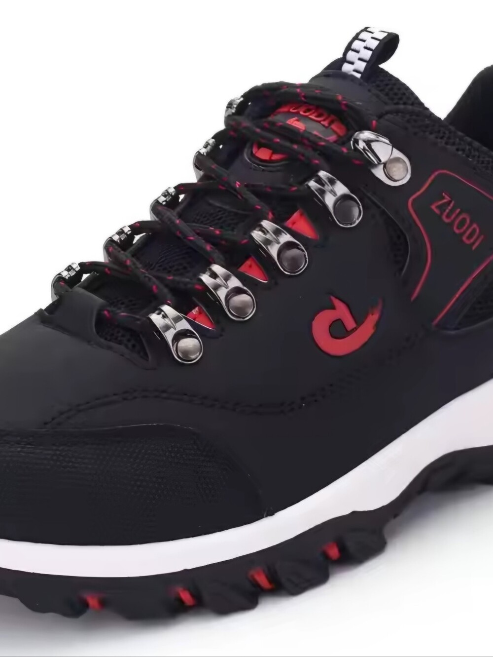 ZUODI MEN'S SPORTS SHOE US 11/EU 45/OUTDOOR/HIKING/TRAIL/LIGHTWEIGHT BLACK/RED